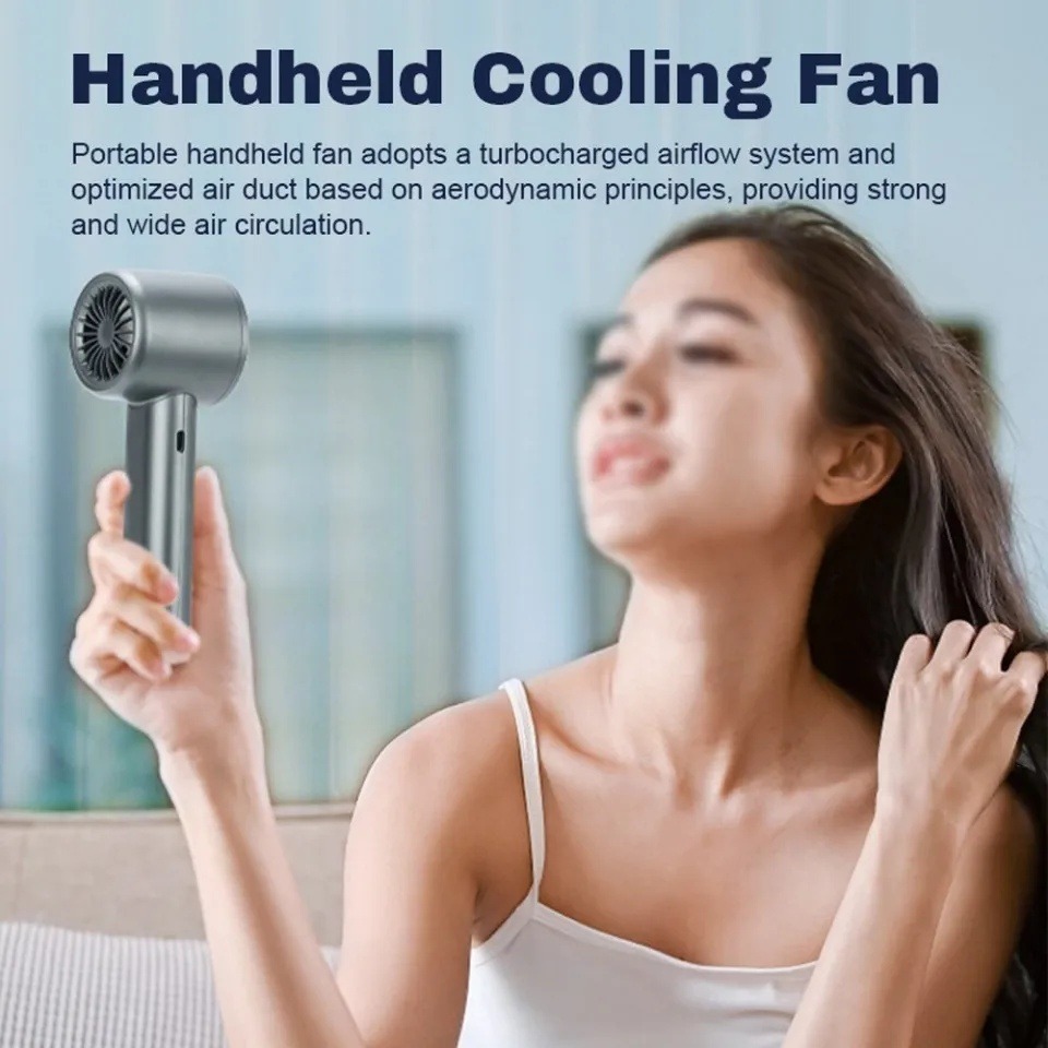 Portable High-Speed Handheld Fan- USB Turbo Mini Fan with 199 Speed Settings, Rechargeable 1800mAh Battery