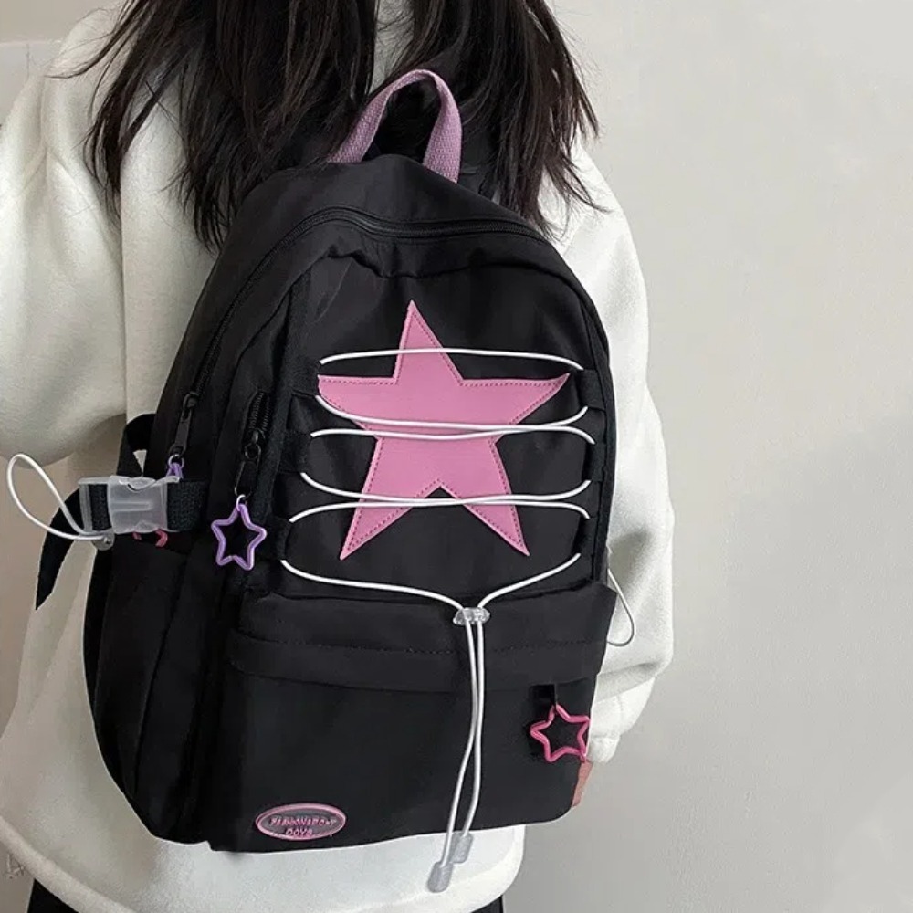 New Large Capacity High School Backpack Macaron Color Nylon Schoolbag Waterproof Bookbag For Women Girl
