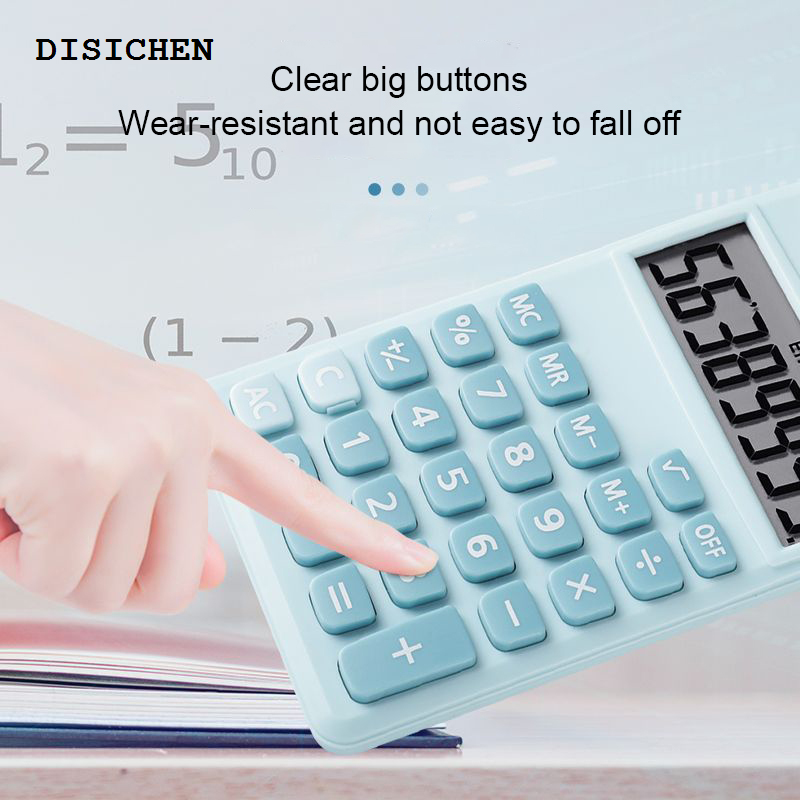 DISICHEN Bargain price 8 Digits Mini Calculator Solar Color Student Cute Calculators Portable Easy Carry Cute Kawaii Creative School Office Supplies