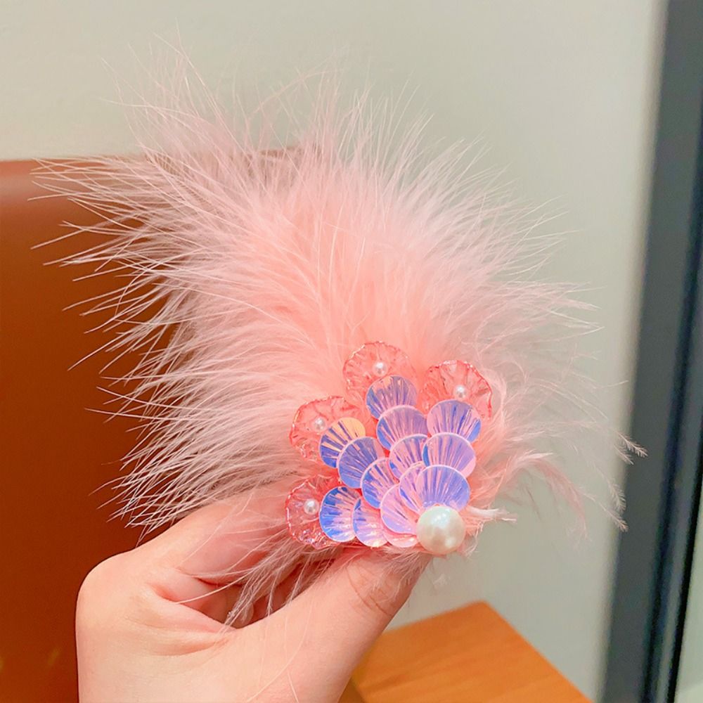 Children Sweet Hairpin Creative Shell Feather Duckbill Clip Headwear Hair Accessories Lovely Barrettes Party