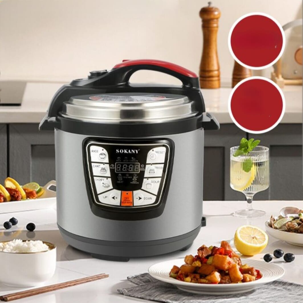 Sokany Multi Function Electric Pressure Cooker Rice Cooker 6 Lits