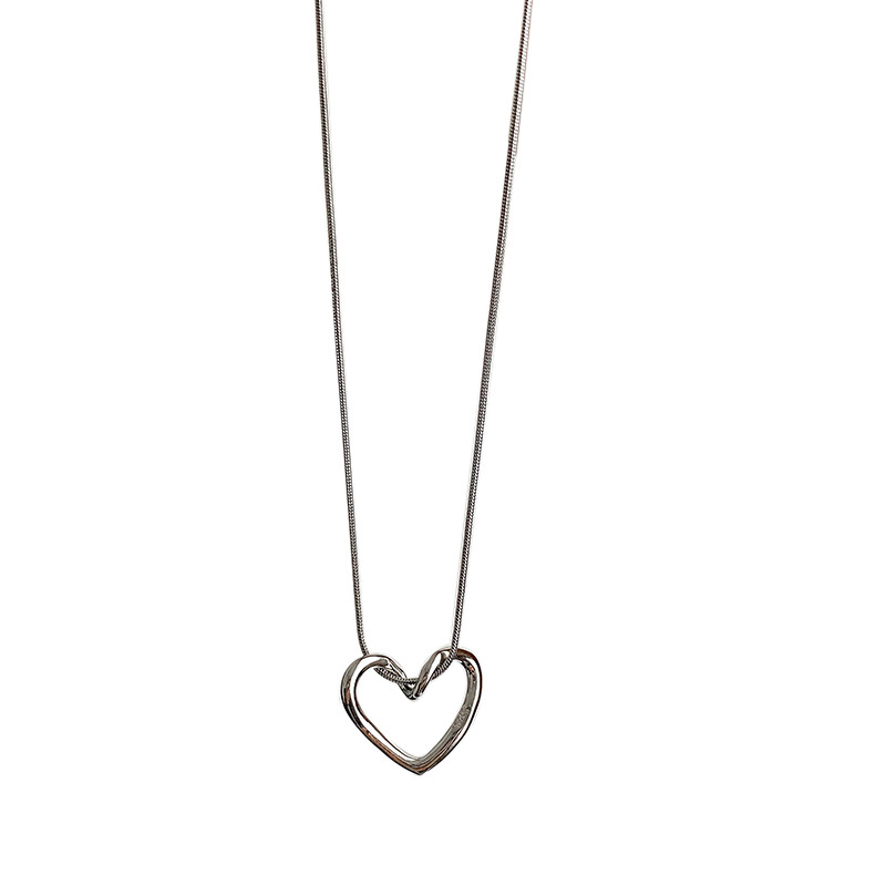 Yuanyan FOXANRY Minimalist Hollow LOVE Heart Necklace for Women Couples New Fashion Creative Geometric Clavicle Chain Party Jewelry Gift