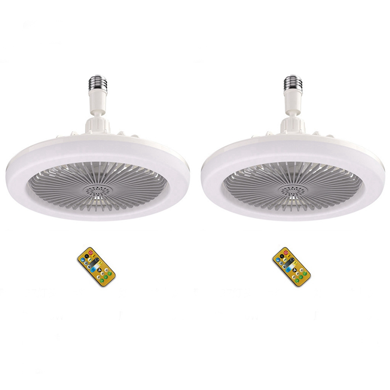 JINMY 2X Ceiling Fan with Remote Control and Light 30W LED Lamp Fan Smart Silent Ceiling Fan E27 Converter Base Grey