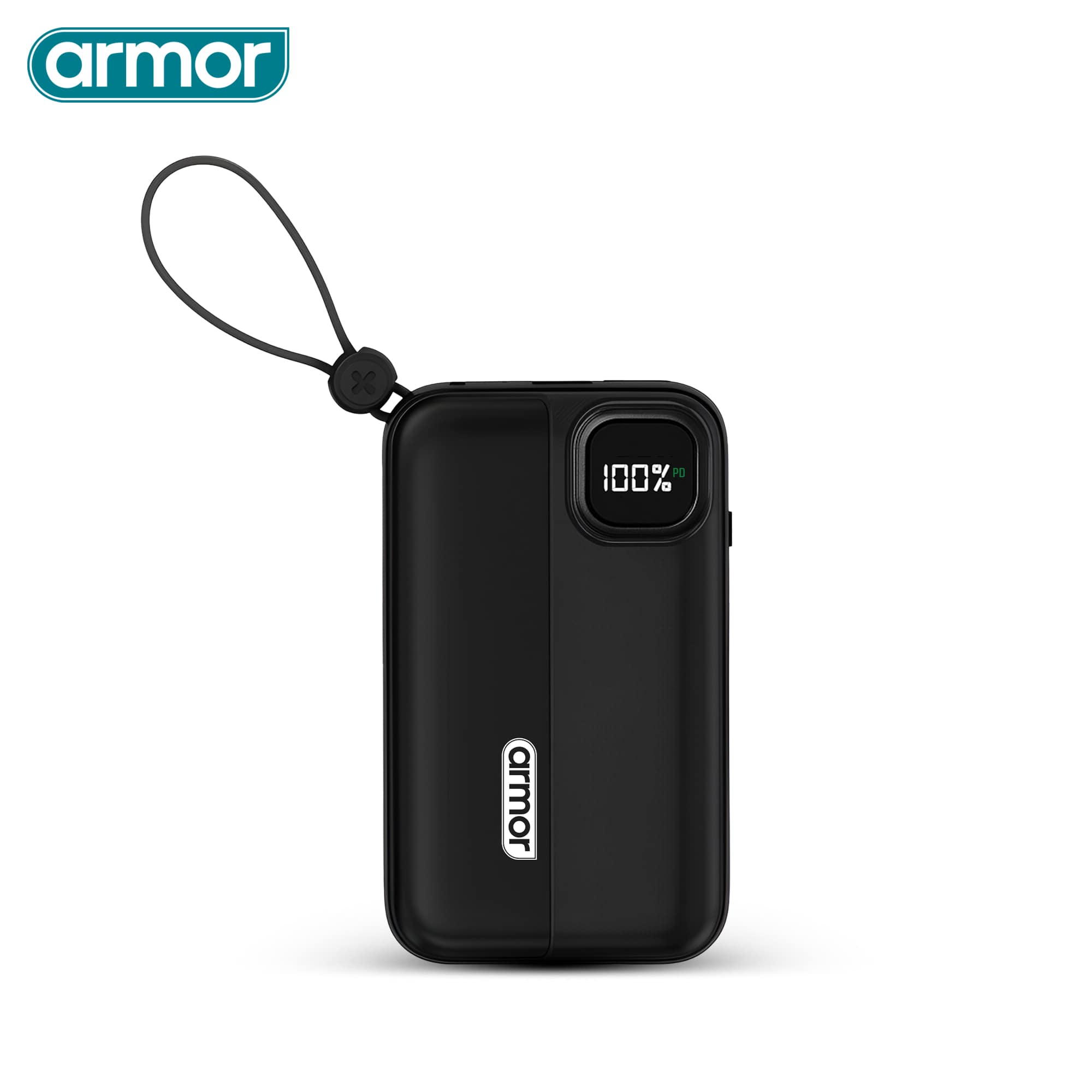 Armor AR-28PD 20000mAh Power Bank | 22.5W Fast Charging | Turbo/VOOC/Warp Support | Dual Built-in Cables (Type-C & Lightning) | Mini Size | Flight Friendly | 400 Days Warranty
