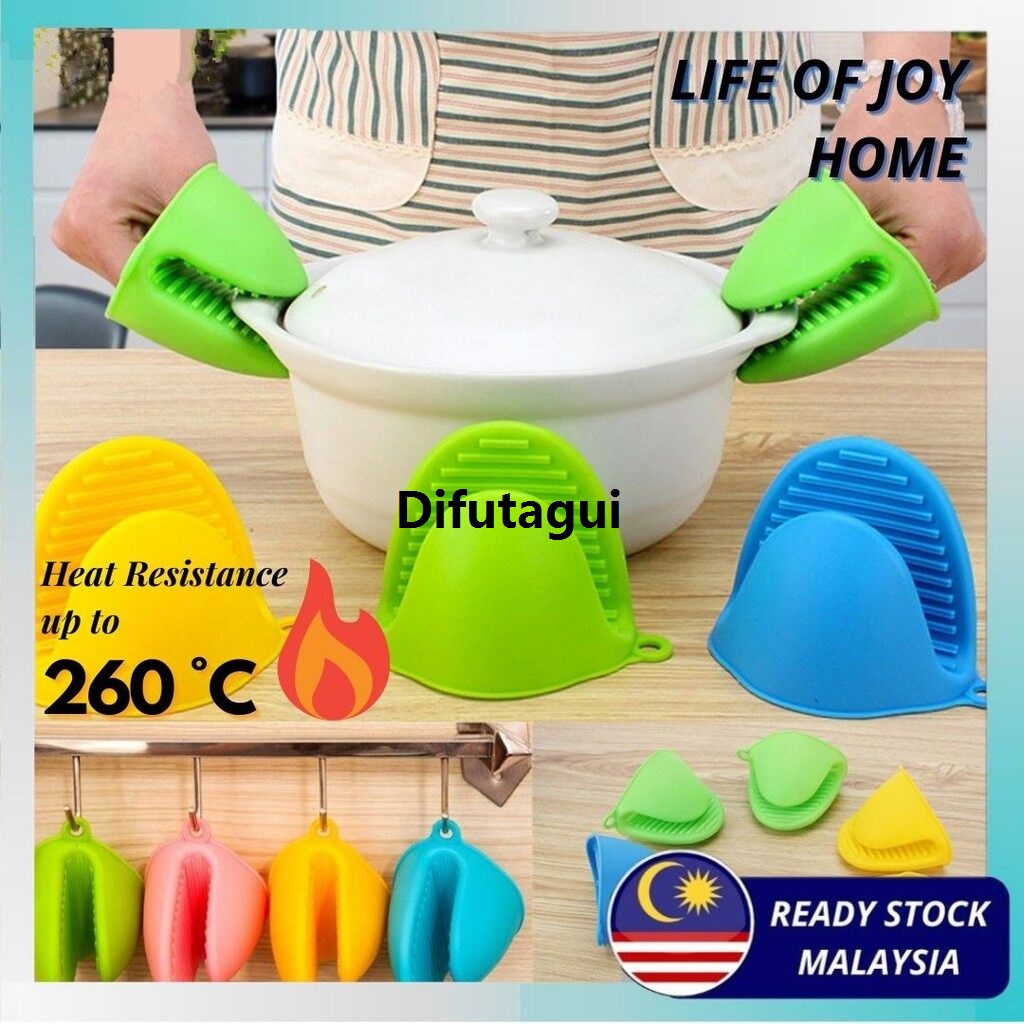 Difutagui -Ready Stock- 1PC Kitchen Silicone Heat Resistant Special Anti-slip Hand Glove Hand Glove RANDOM COLOUR