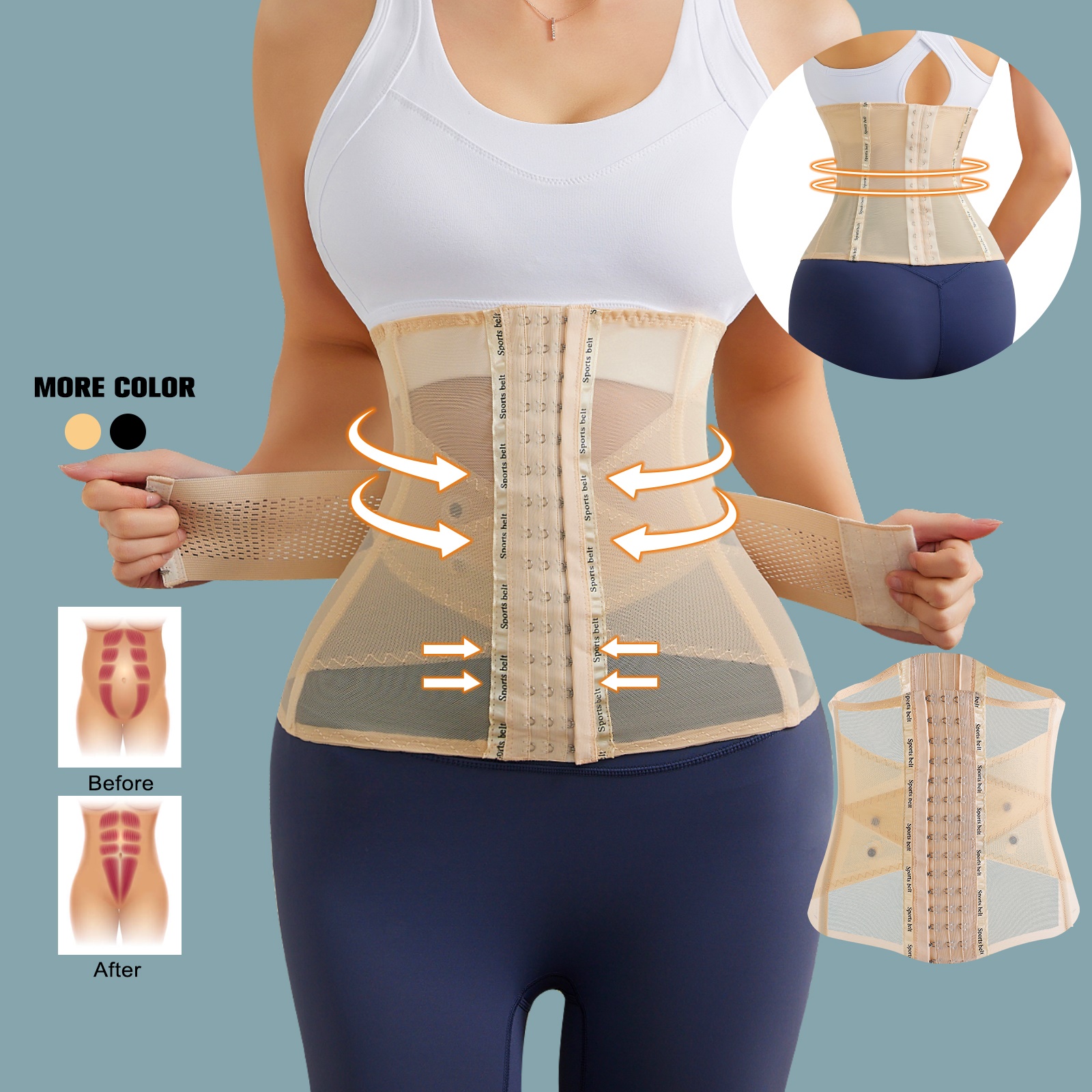 NEW 【Special offer】Invisible Double Belt Corset Transparent Summer Shaper Slimming Sheath Woman Flat Belly Waist Trainer Tight Shapewear