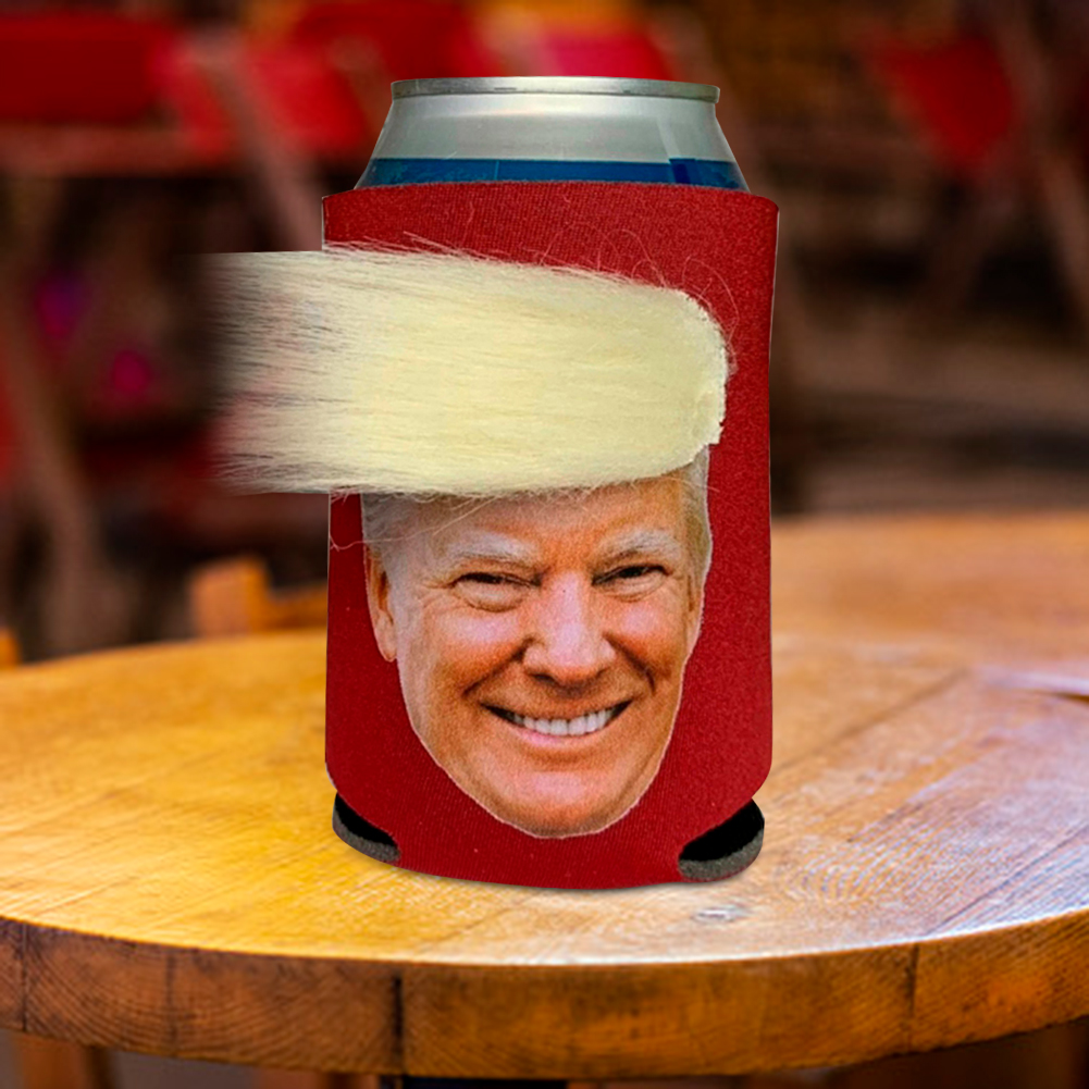 Luxury 1-5pcs Trump Funny Hair Can Cooler Non-Slip Donald Trump Drink Can Cooler Reusable for Cans Bottles Pint Glasses Party Cups