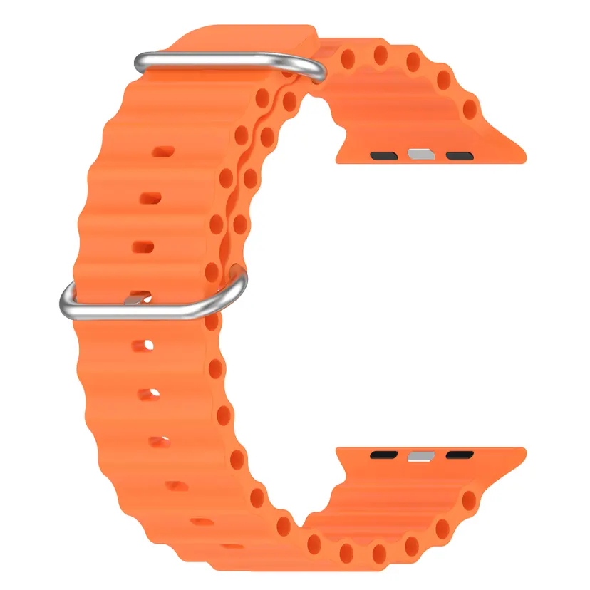 Series 8 Ultra Rubber Watch Band For Apple Watch Band 49/45/44/42mm With Double Buckle