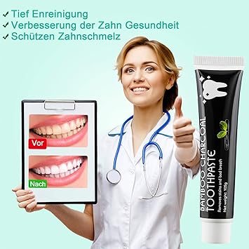 1 Piece Activated carbon Toothpaste, - Natural Ttooth Whitening Bamboo Charcoal Toothpaste 105 Gram