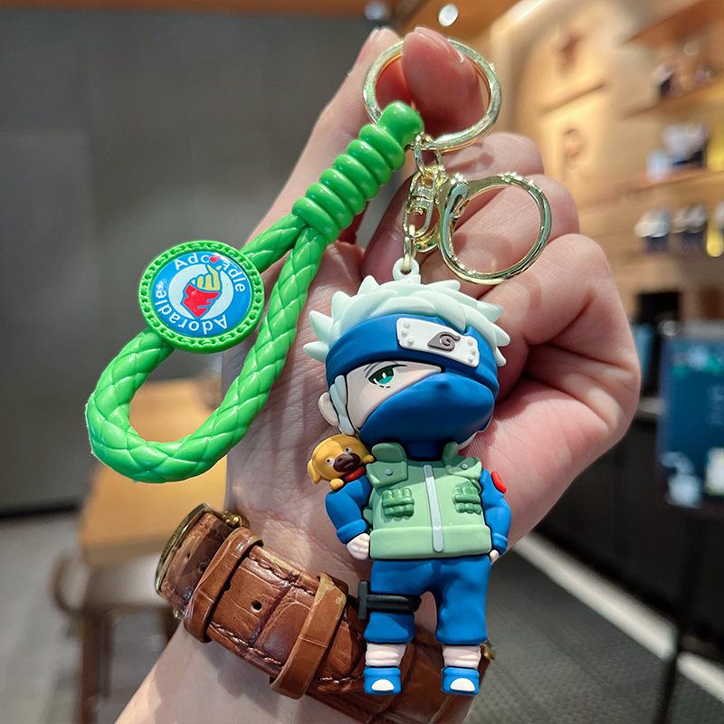 Naruto Manga Anime Kakashi 3D Keychain With Straps and Lock Keyring