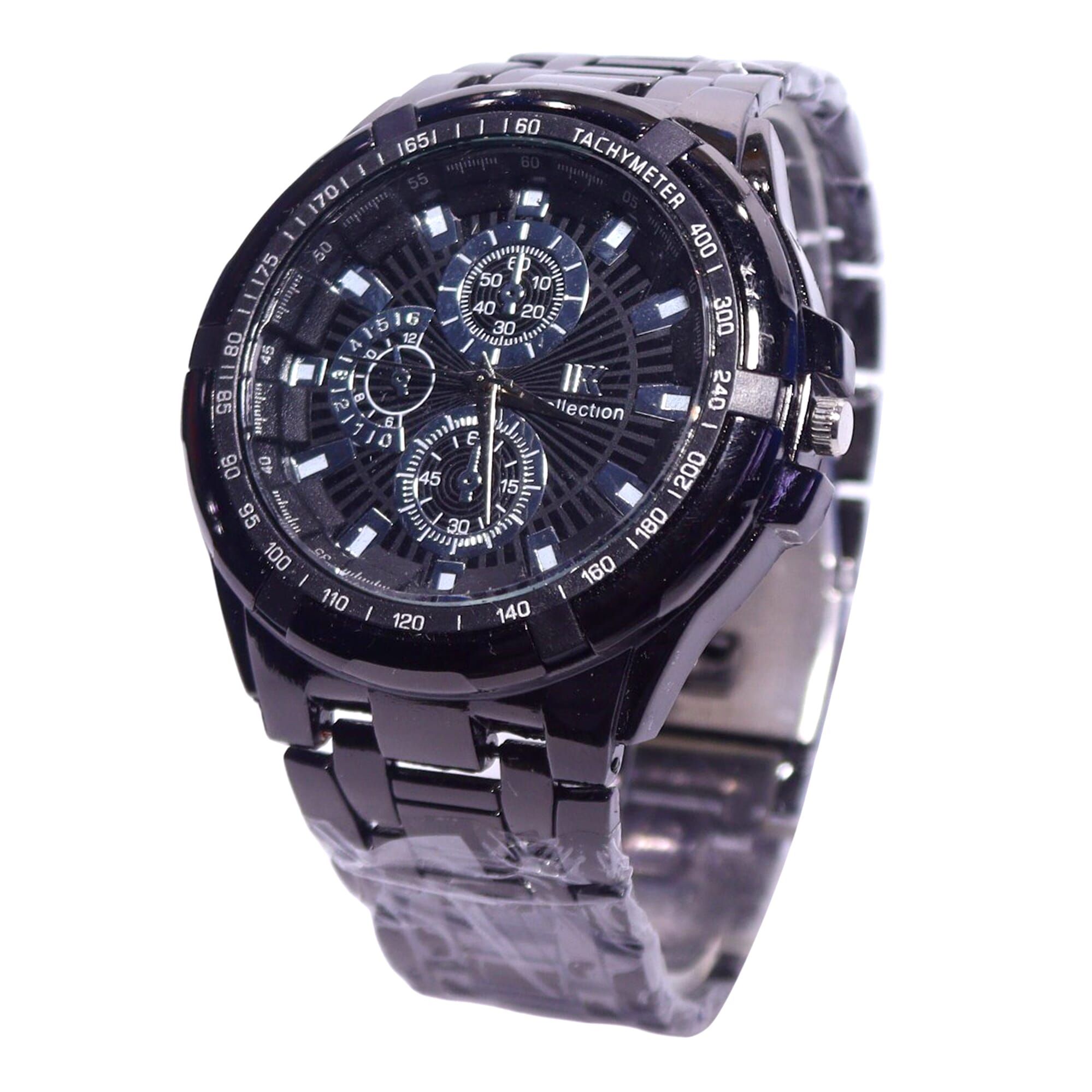 2025 Collection Round Dial Black Quartz Wrist Watch For Men