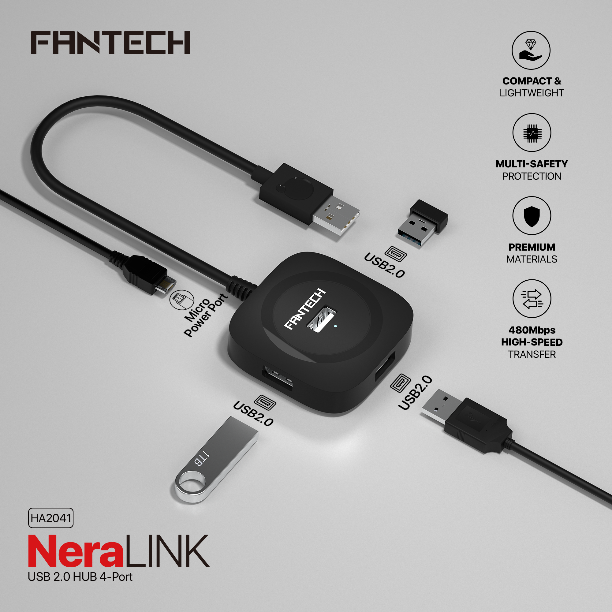 FANTECH NeraLINK HA2041 USB HUB