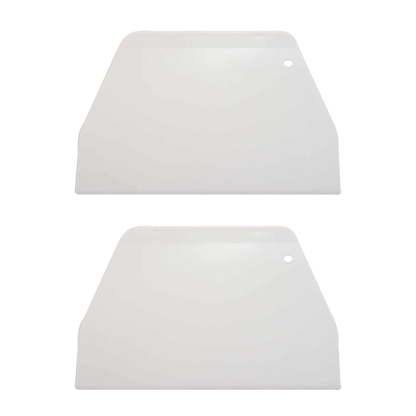 FORIDE 2X 19 cm x 12.5cm Flat White Plastic Cake Decorator Dough Pastry Scraper Tool