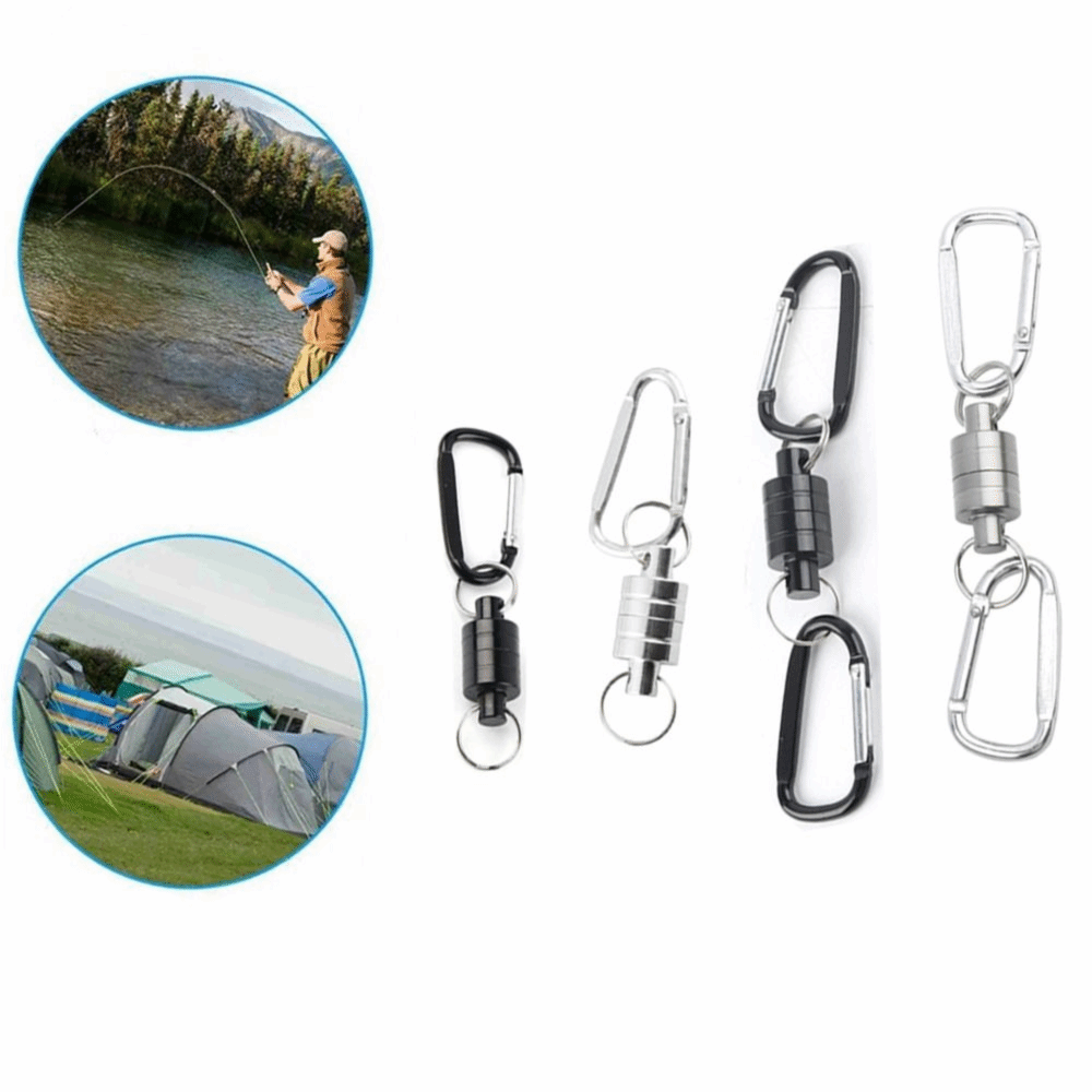 Portable Aluminum Alloy Net Release Clip Strong Magnetic Multi-purpose Fishing Clip Quick Release Carabiner Clip Mountaineering