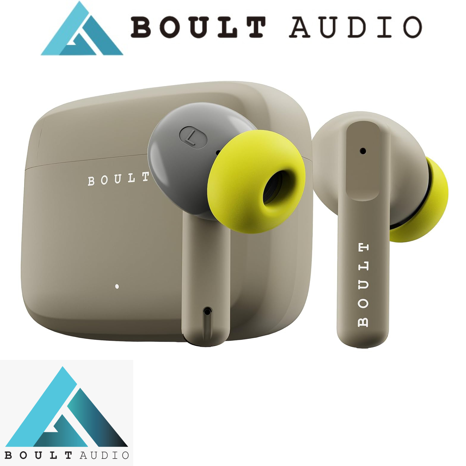 Boult Audio Z60 Earbuds with 60H Battery, Clear Calling 4 Mics, Made in India, 50ms Low Latency Gaming, 13mm Bass Driver, Type-C Fast Charging, IPX5 Ear Buds Bluetooth 5.3 TWS Ear Buds (Spring Green)