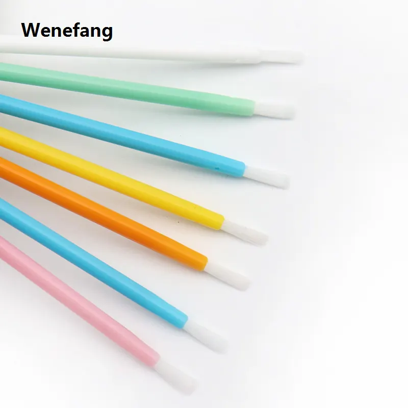 Wenefang 50 pcs Disposable nylon Lip Brush Lipstick Lip Glossy Wands Clean Applicator lip Eyeshadow Gloss Brushes Cosmetic Makeup Tools