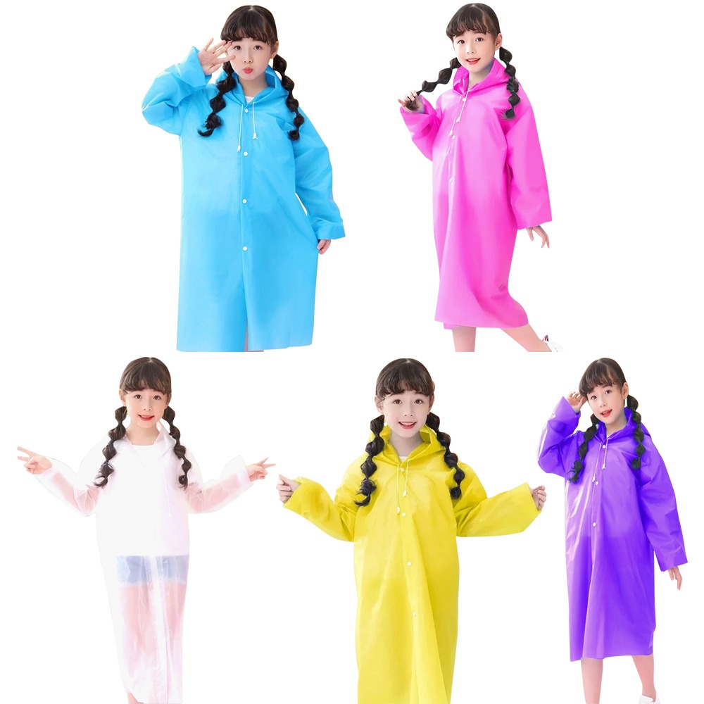 New EVA Kids Raincoat Thickening Full Body Rain Coat Waterproof Durable Reusable Poncho Outdoor