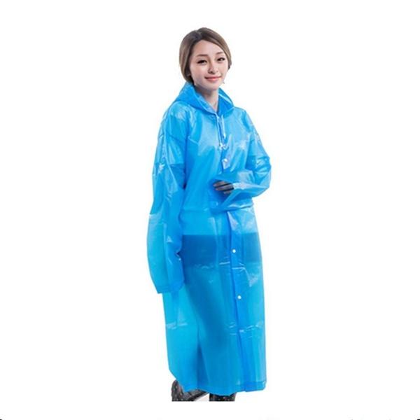 Portable Eva Raincoat Fashion Hooded Clear Thicken Rain Coat