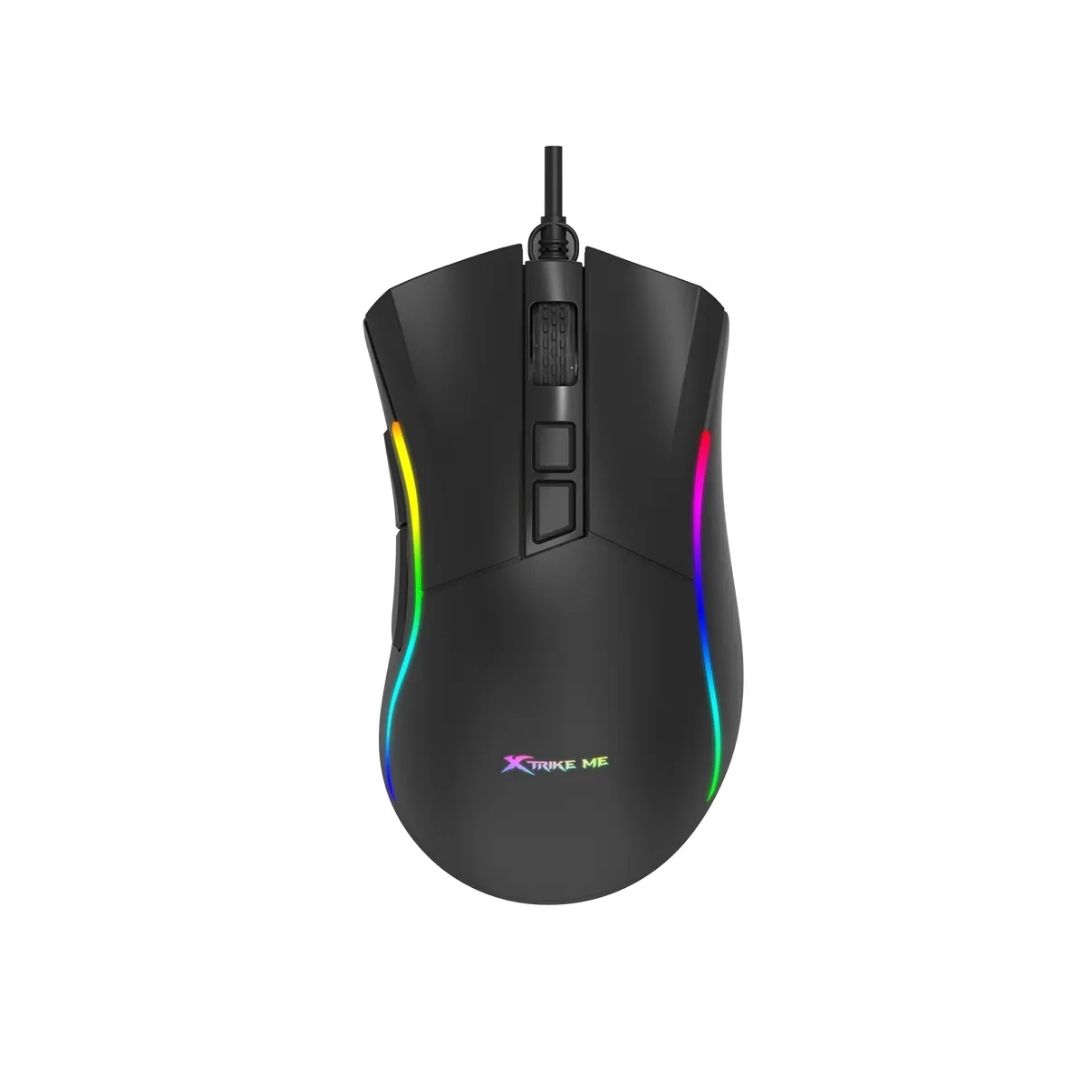 Xtrike Me GM-226 RGB Wired Gaming Mouse - 7200 DPI Adjustable Optical Sensor - 7 Programmable Buttons - Ergonomic Design - Customizable Backlight for PC and Laptop - Black