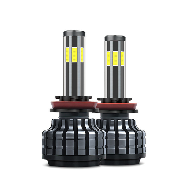 Three-color temperature car LED headlights 6-sided light-emitting chips dissipate heat quickly, high-brightness car headlights H4 high and low beam