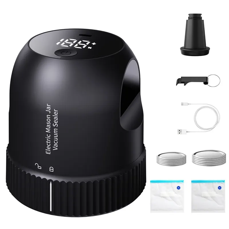 Portable Electric Jar Vacuum Sealer Kit 3 In1 Automatic Vacuum Sealer for Wide&Regular Mouth Jar Vacuum Bags B - image 1