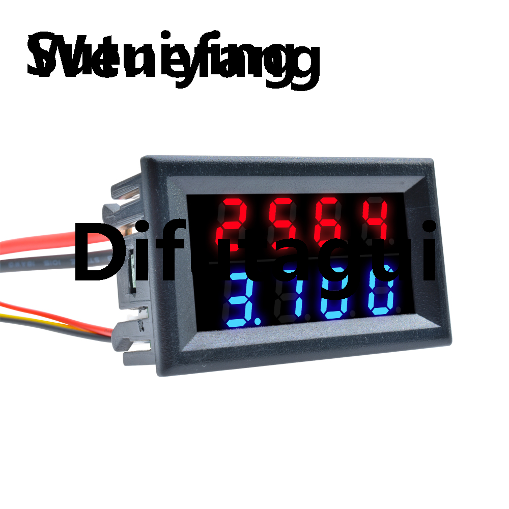 Difutagui Wenefang Sutuiying DC 100V 200V 10A 0.28| Mini Digital Voltmeter Ammeter 4 Bit Fifty percent discount 5 Luxury Original Wires Voltage Current Meter Tester Blue Red Dual LED Display