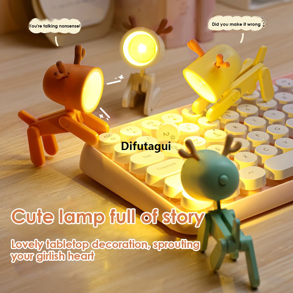 Difutagui Gift Desk Lamp Folding Eye Protection Office Study Bedroom Lamp Hot Selling Cute Mini LED Desk Lamp Cute Book Night Reading Festival