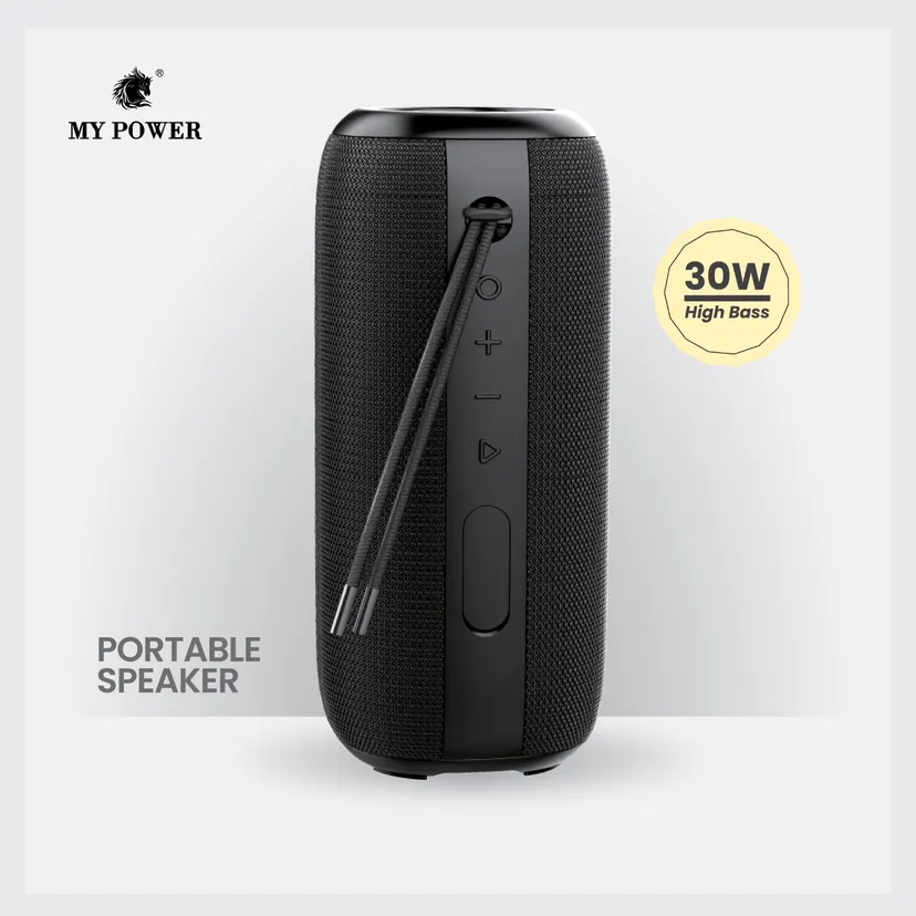 30WATT speaker| High Bass Speaker |Waterproof IPX6 |Portable Bluetooth Speaker| Bluetooth version 6.0 | 10HRS play time | Fabric Finishing| ms66 Bluetooth Speaker |Black colour