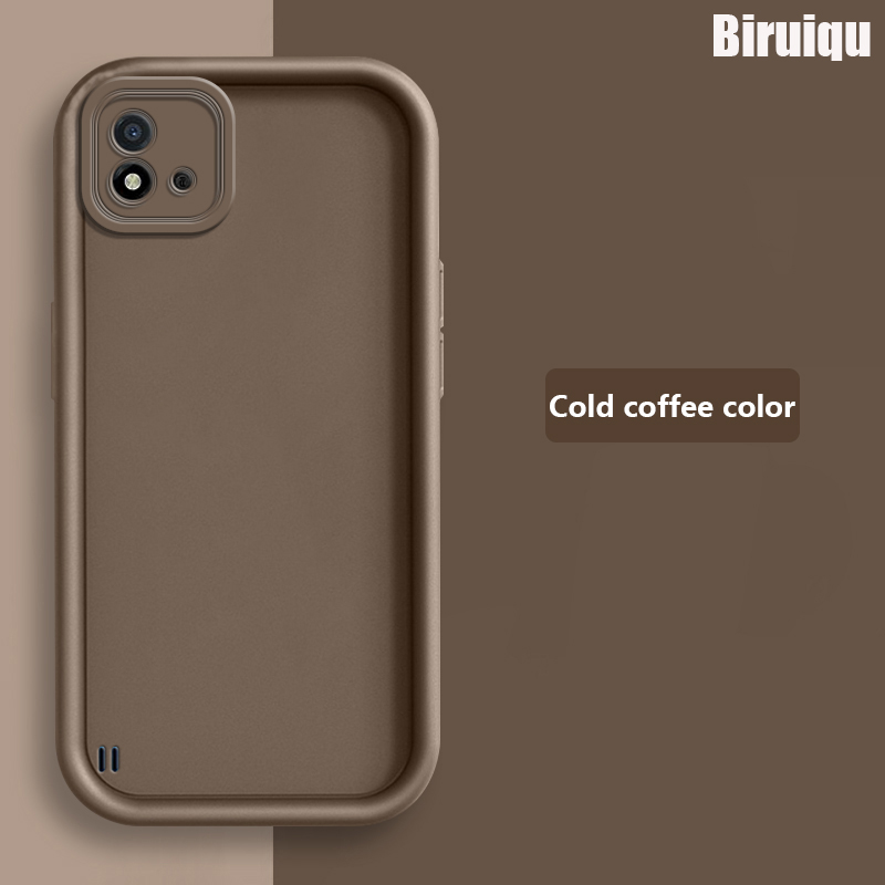 Biruiqu For Realme C20 New Angel Eye Step Lens Full Pack Thickened Anti Drop Silicone Protective Cover
