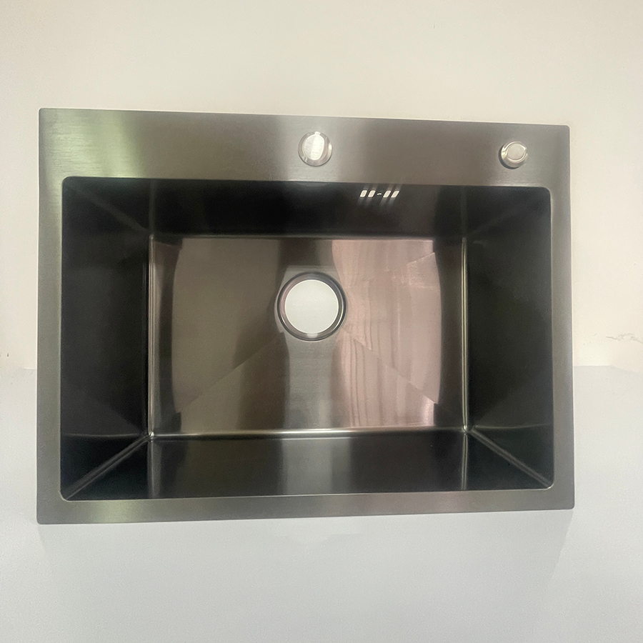 Handmade Stainless Steel Kitchen Sink 45x60x19cm | Single Bowl Brushed Finish | Heavy Duty Sink with Accessories Nepal