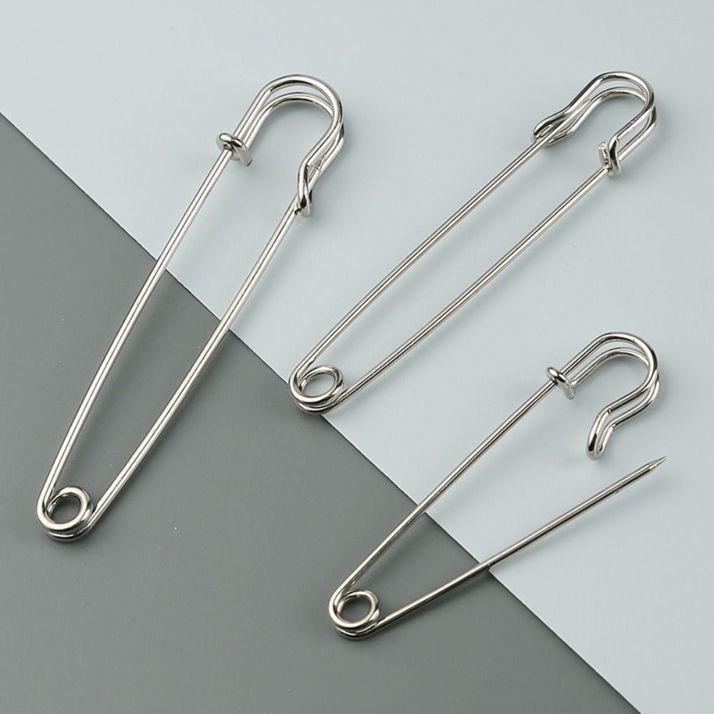 10pcs High Quality 50/60/70mm Large Safety Pins Metal 3 Colors Brooch Pins Rack Plating Nickel-free Accessory Base Hook DIY