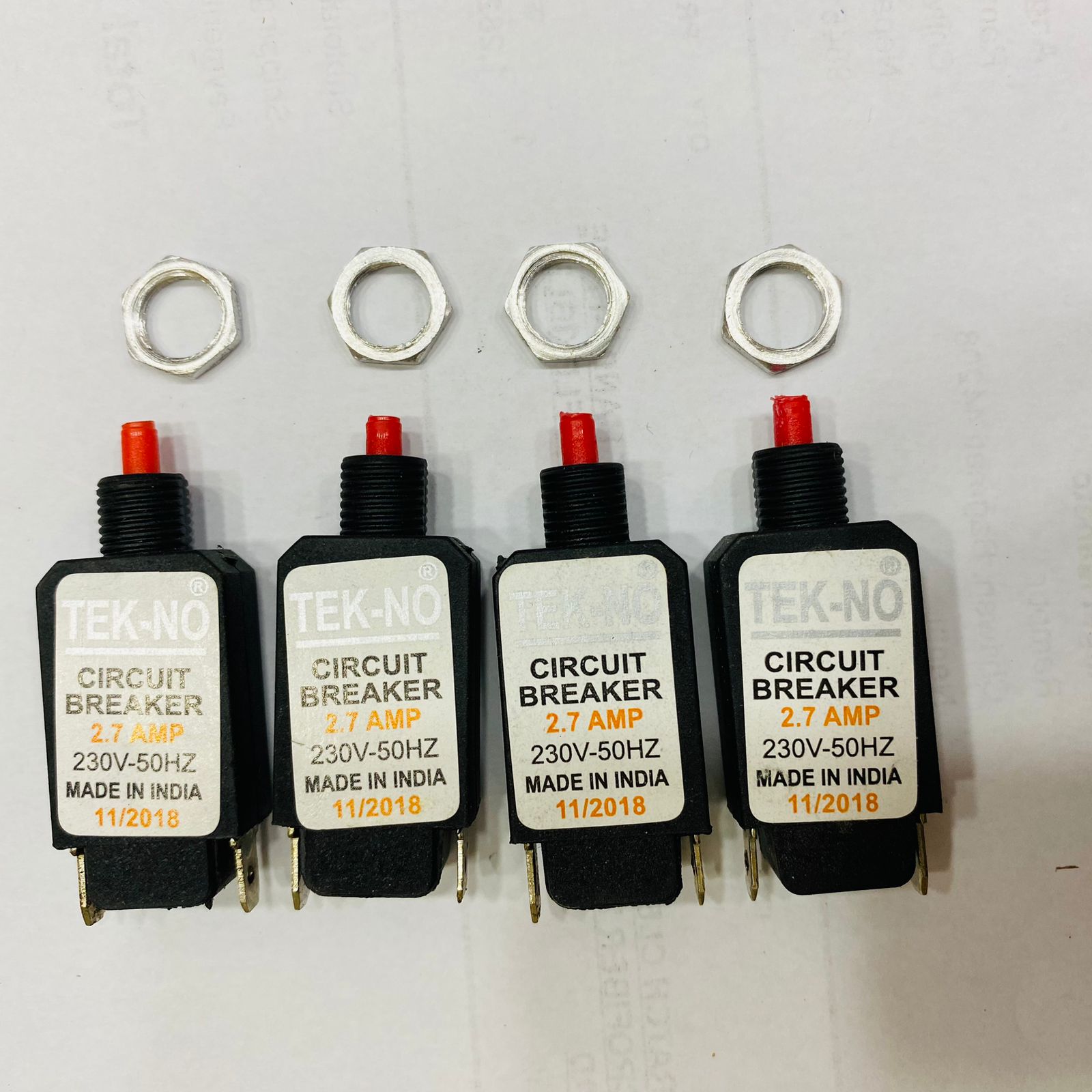 4 Pcs Circuit Breaker 2.7Amp Volt-230V AC Apply For Home Electrical Appliances Grinder/Mixer etc