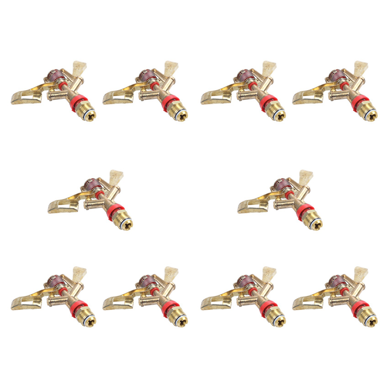 NCANRUI 10X Hot New 1/2 Inch Dual Connector Zinc Alloy 360 Degree Rotate Rocker Arm Water Sprinkler Nozzle