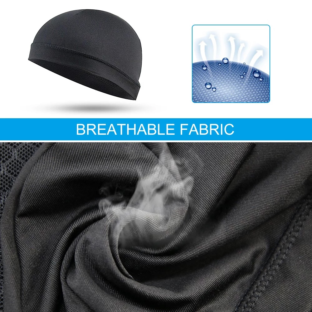 1PC Summer Cooling Skull Caps Helmet Liner Anti-UV Anti-Sweat Wicking Cycling Running Motorcycle Riding Under Hard Hat Liner