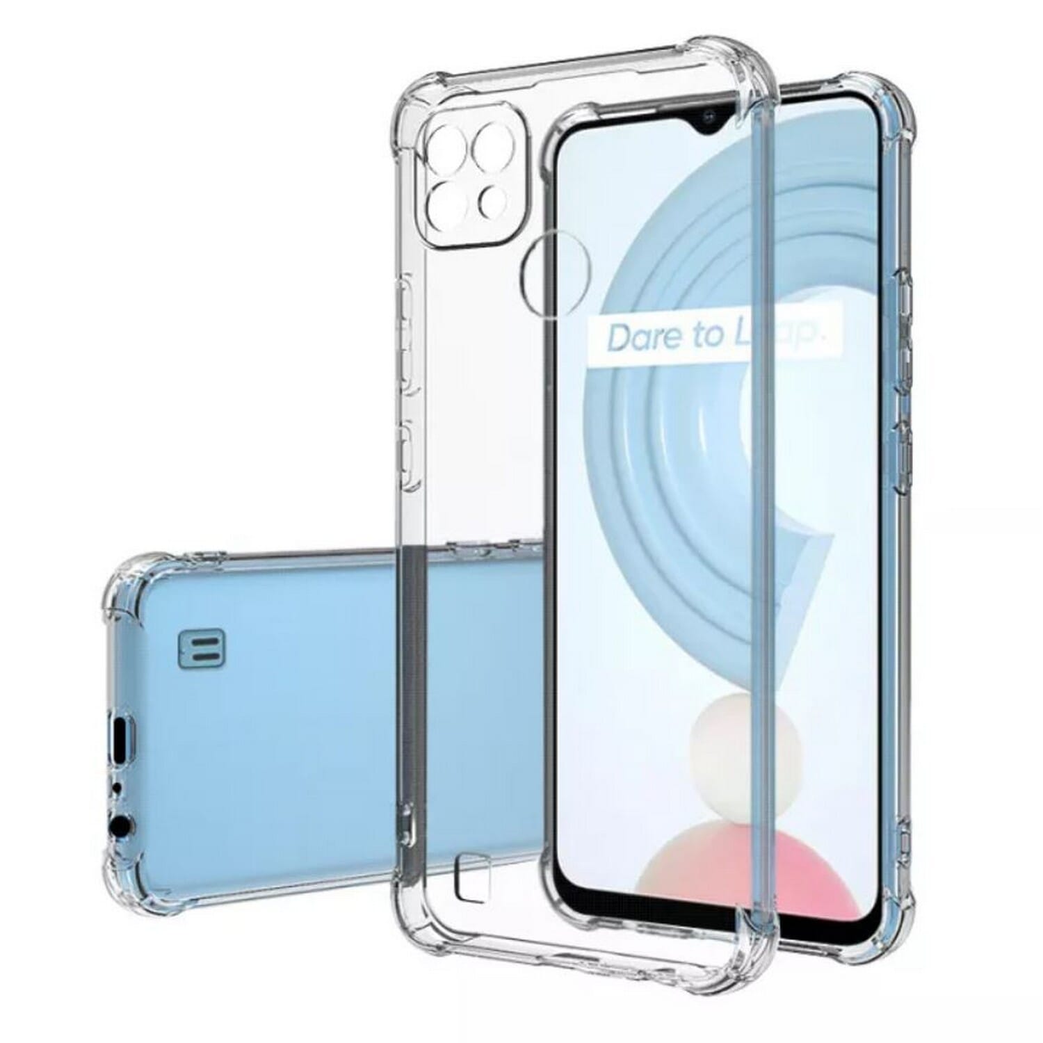 Realme C21Y C25Y - Transparent Soft Shockproof Crystal Clear TPU Back Cover Case with Edges