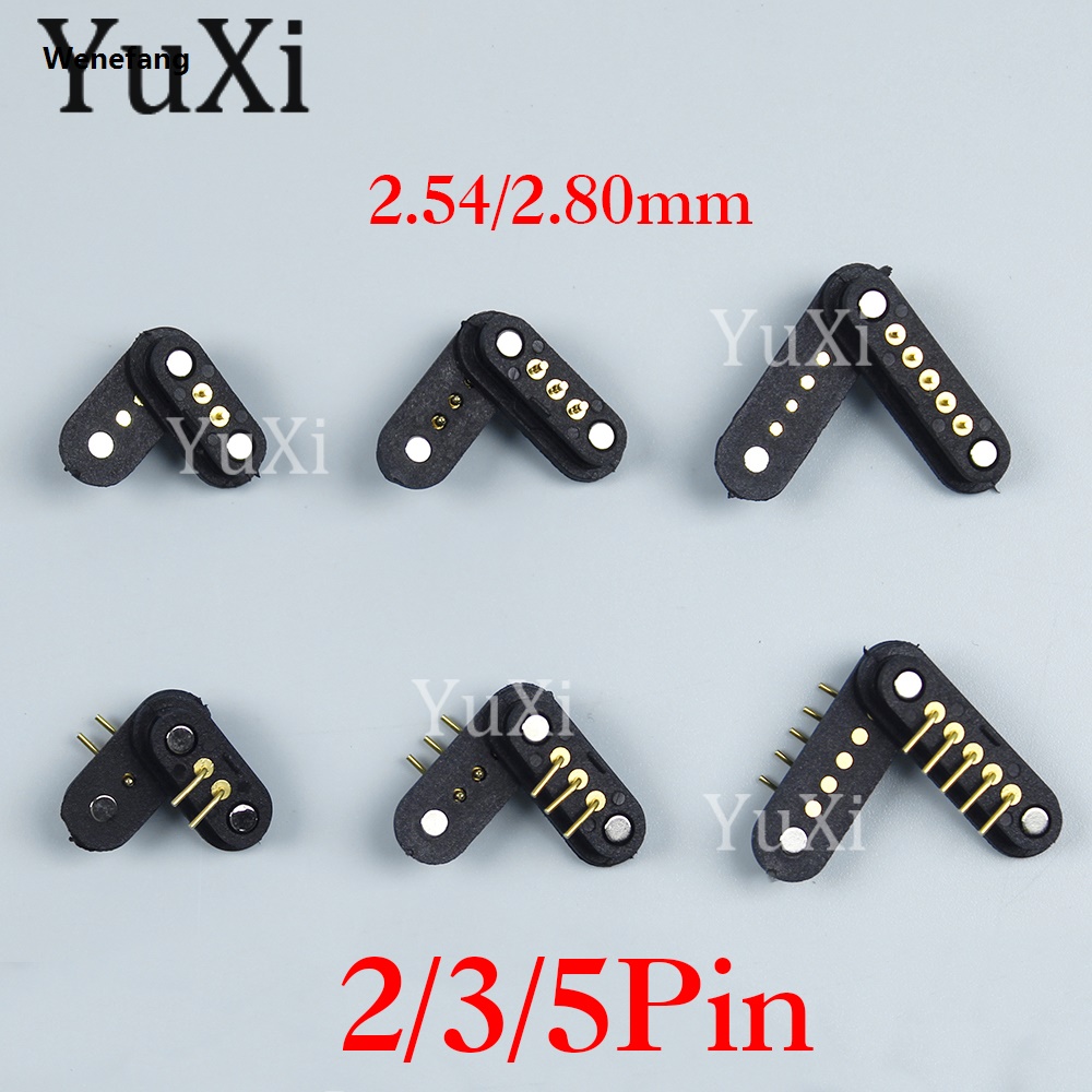 Wenefang 1Set DC Magnetic Pogo Pin Connector 2A 36V Pogopin Male Female Luxury Spring Loaded 2Pin 3Pin 5Pin DC Power Socket 2.45mm 2.80MM