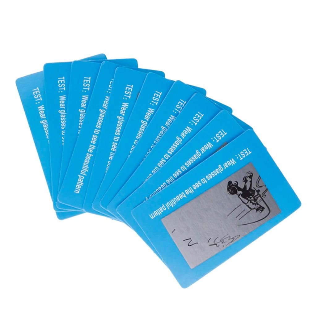100Pcs/Set Durable Fishing Pattern Polarized Test Card Blue Ray Blocking Test Portable Anti-blue Light Test Card Chinese/English Paper Eyewear Accessories