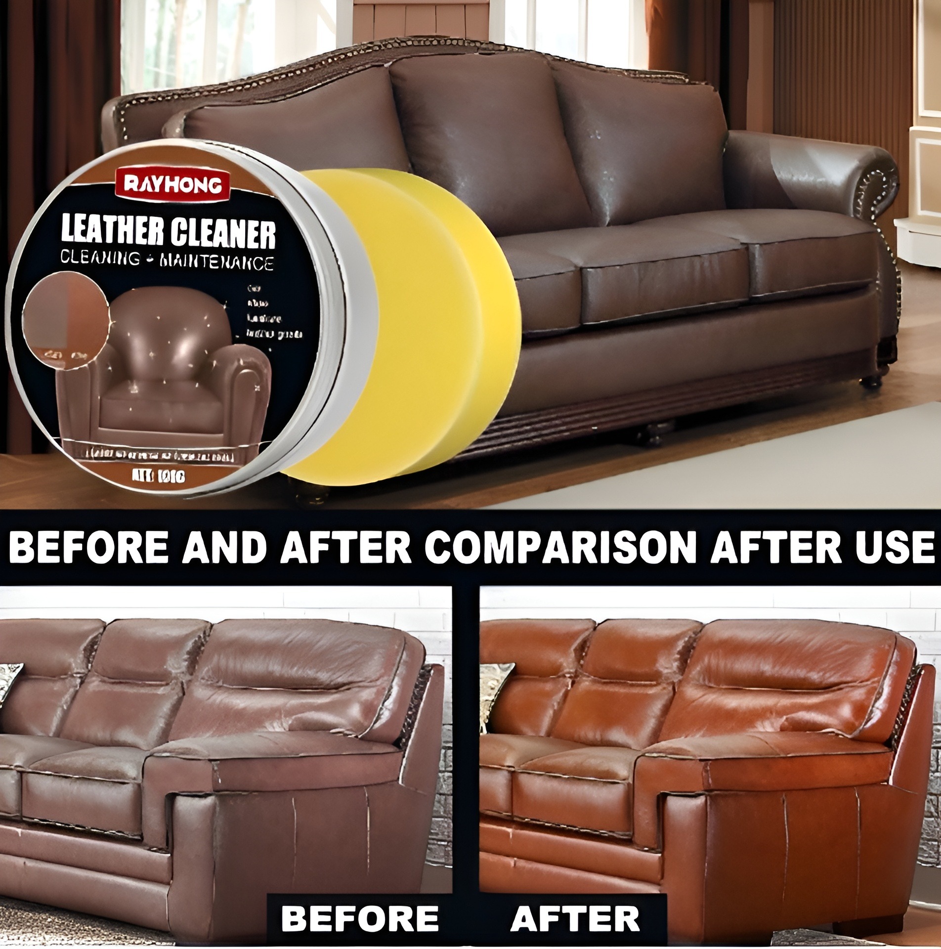 CAR Leather Refurbishing Cleaner Repair Cream Paste Renew Cleaning Kit
