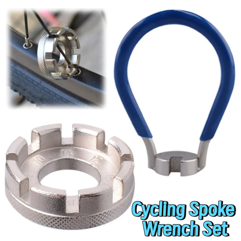 Bike Accessories Steel Bicycle Spoke Wrench Tools Heavy-Duty Portable Cycling Spoke Wrench Set Deformation Correction Flexible Adjustment 8 Way Spoke Nipple Bicycle Repair Tool