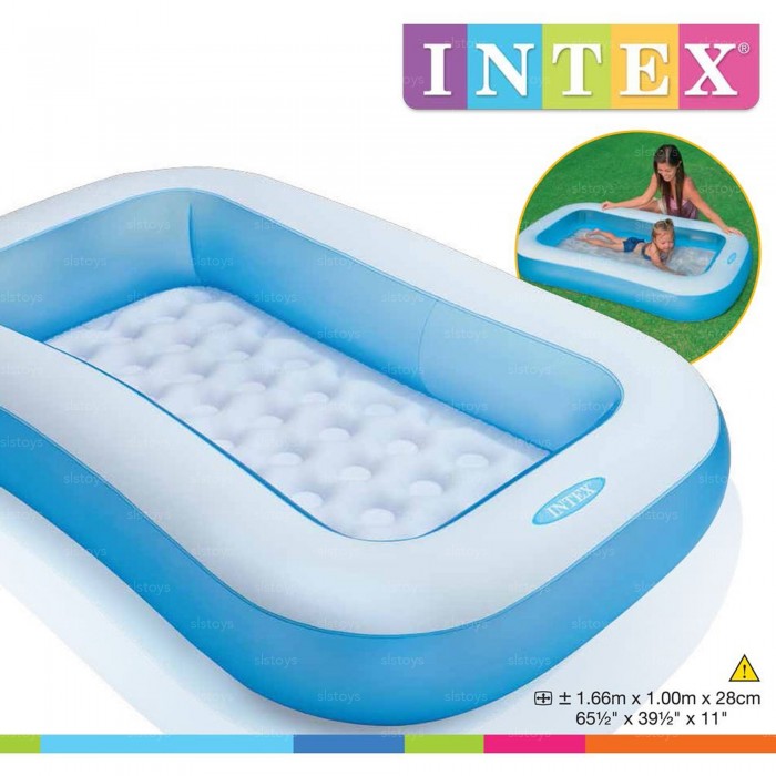 Intex Rectangular Pool Toddler Kids 1.66m x 1.00m x 25cm