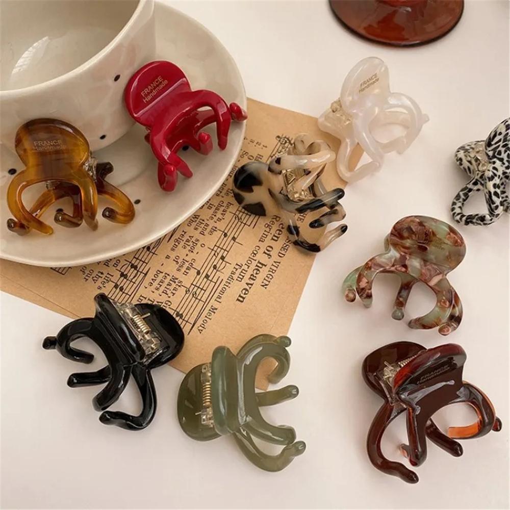 Fashion French Hair Claw Clips Elegant Acetate High Ponytail Holders Retro Crab Shark Clip for Women Girls