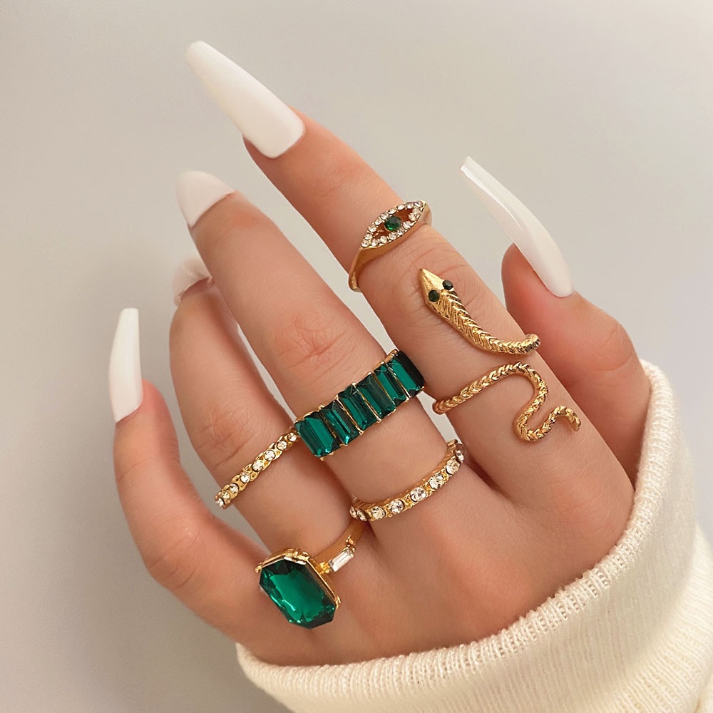 Enacolor Set Pink Acrylic Snake Rings Set for Girl Party Accessories New 2023 Fashion