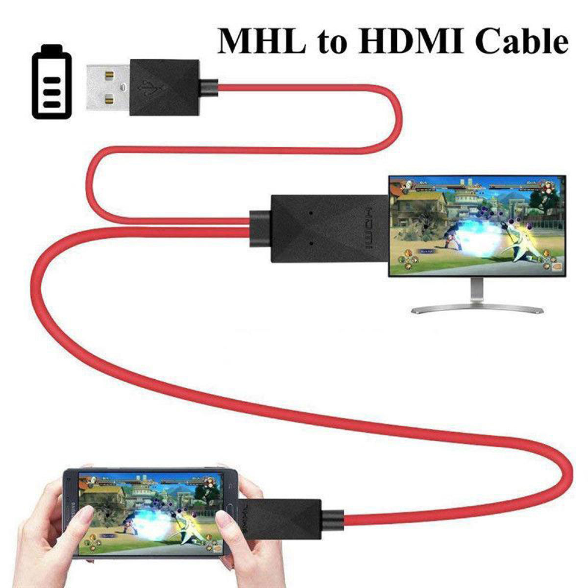 MHL Micro USB to HDMI 1080P HDTV Adapter 100% work (direct mobile to TV)