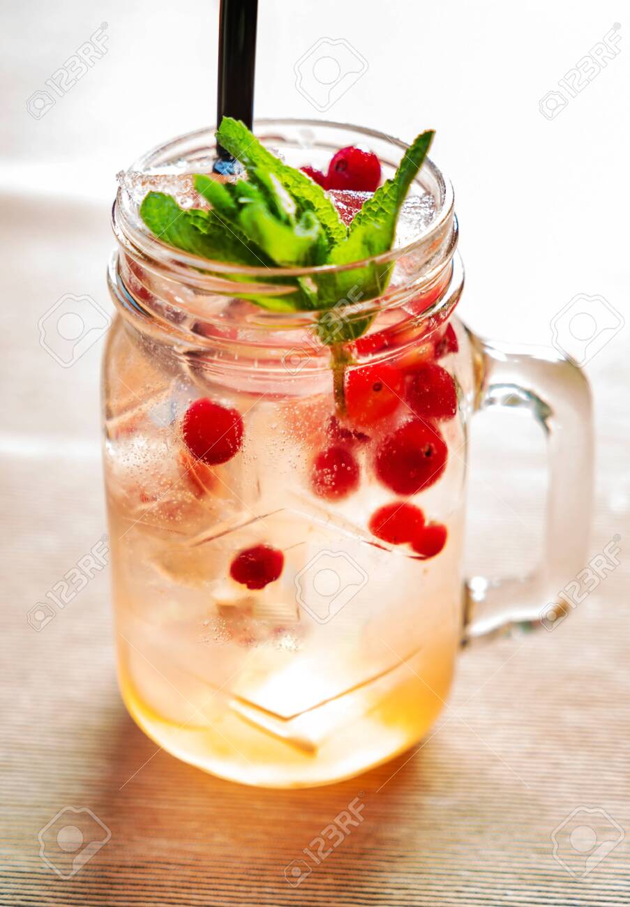 Mocktail Jar with Lid and with Straw Mock tail Glass- Pack of 1