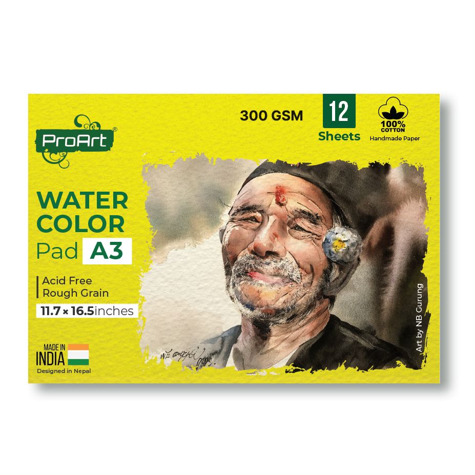 ProArt Watercolor Pad A3, 450GSM-12 Sheets, 100% Cotton Handmade Paper
