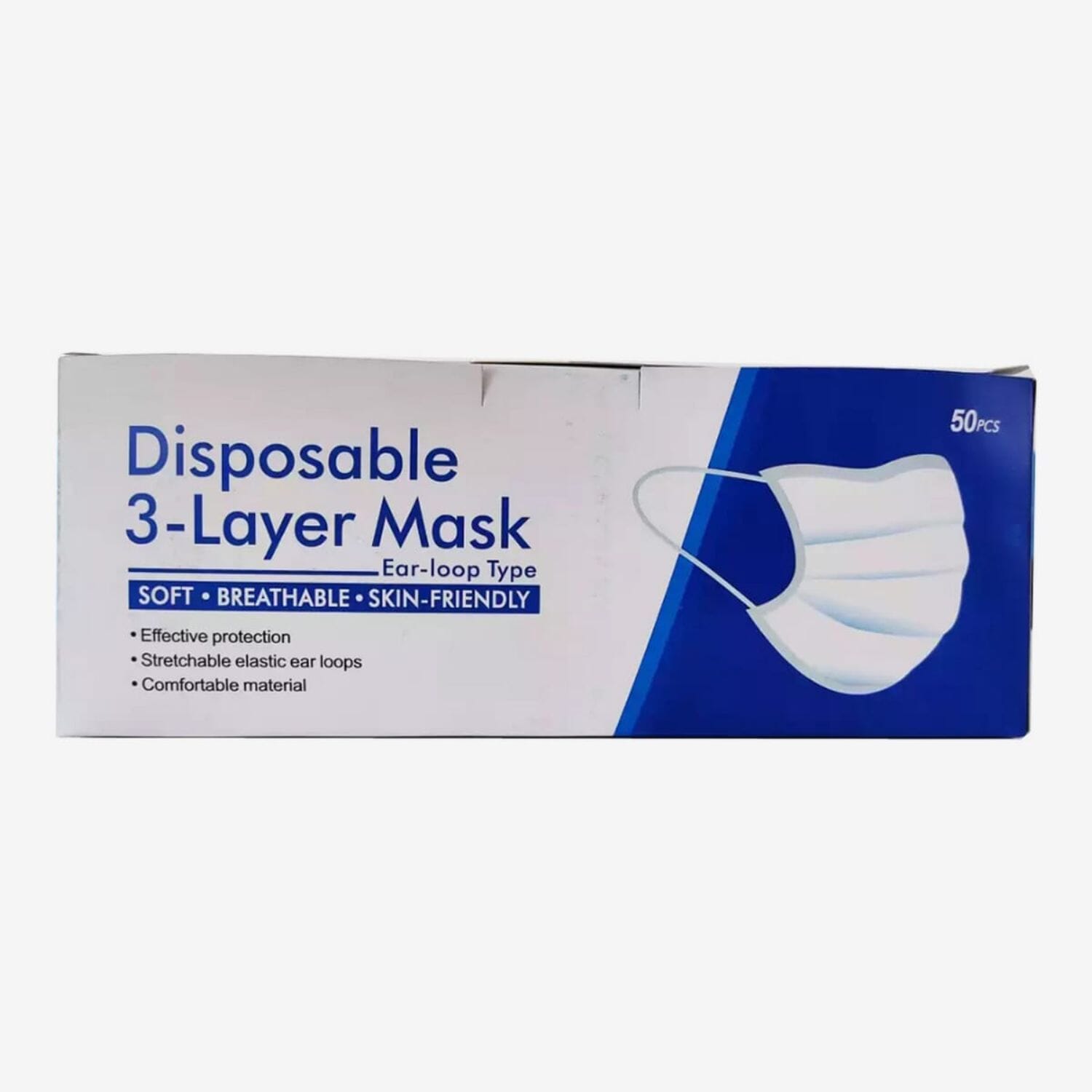 Disposable 3 Layer Protective Face Mask - 50 Pieces