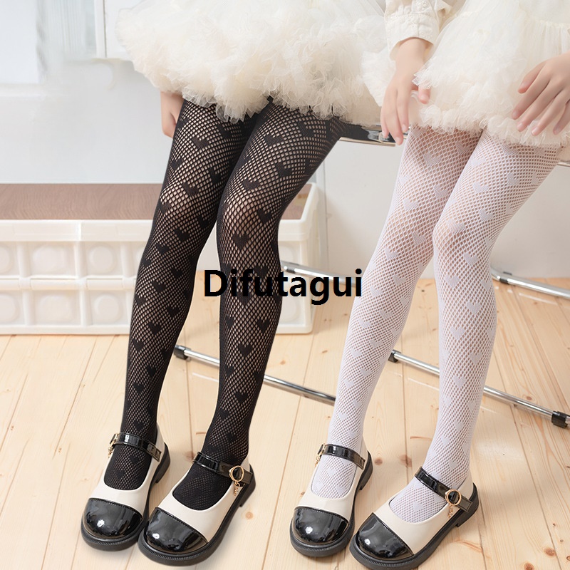 Difutagui Thin Breathable Baby Girl Tights Kids Dance Stocking Sock Children Luxury School Student Uniform Tights Princess Black White Pantyhose