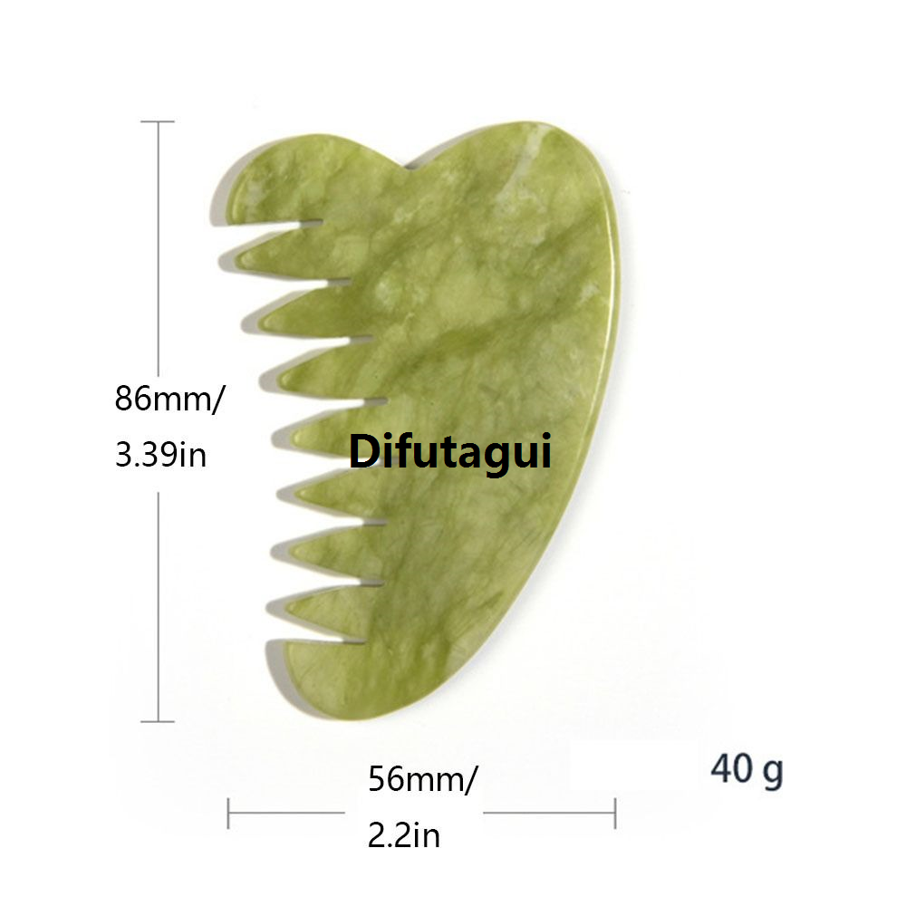 Difutagui Meridian Plate Carving Classic Natural Massage Hsiuyen Portable Detangling Comb Brush Green Gua Sha Body Scalp