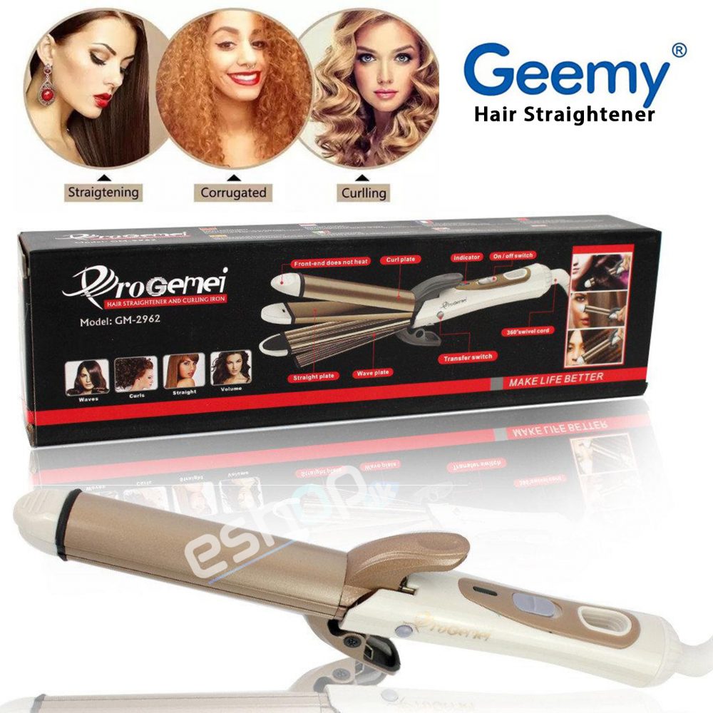 4 In 1 Geemy Hair Straightener And Curling Iron GM-2962