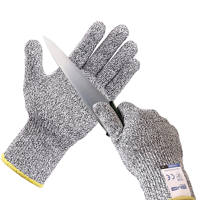 Anti Cut Proof Gloves GMG Grey Black HPPE EN388 ANSI Anti Cut Level 5 Safety Work Gloves Cut Resistant Gloves High Quality